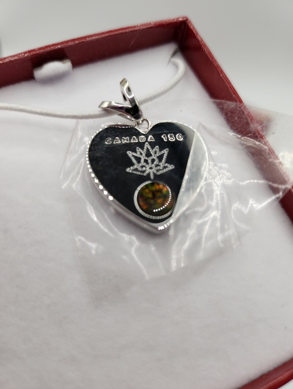 Korite Ammolite Canada 150 Commemorative Pendant
